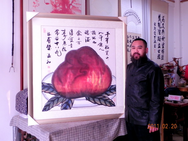 桃核張國(guó)畫(huà)之壽桃