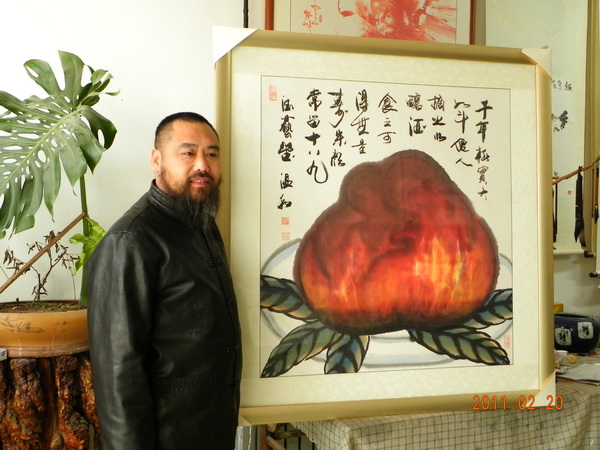 桃核張國(guó)畫(huà)之壽桃1